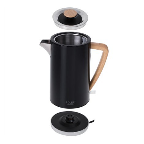 Adler | Kettle | AD 1347b | Electric | 2200 W | 1.5 L | Stainless steel | 360° rotational base | Black - 6